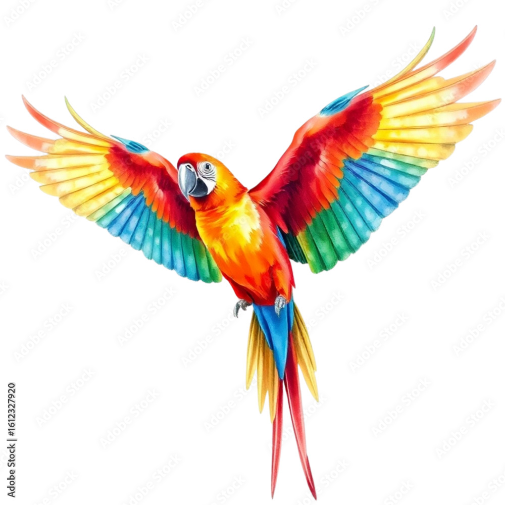 Obraz premium Parrot with colorful wings