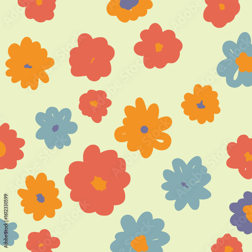 Soft pastel floral pattern with scattered blooms.