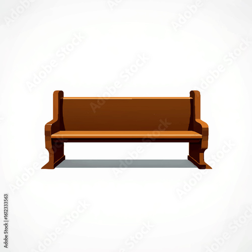 Wooden church pew isolated on white background

