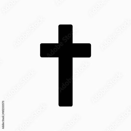 Black cross on white background

