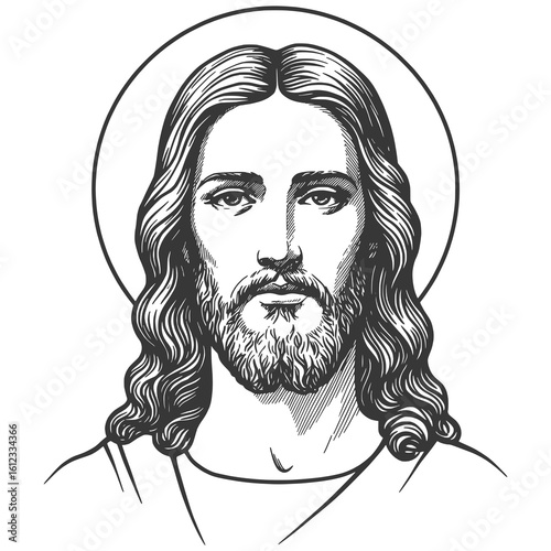 Jesus Christ Portrait Vector Style