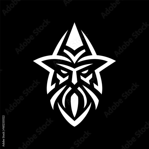 Line Art Wizard Logo Design