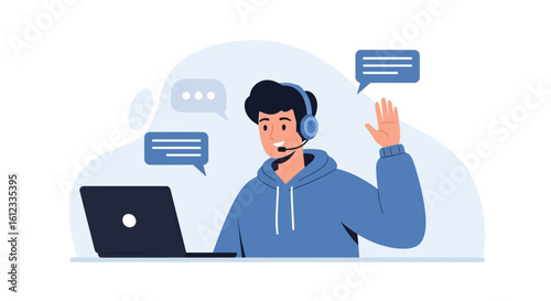 Friendly Online Support Agent Communicating With Clients Via Video Call