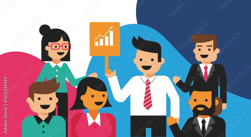 Naklejka premium Happy diverse business team celebrating success, perfect for presentations or website banners.