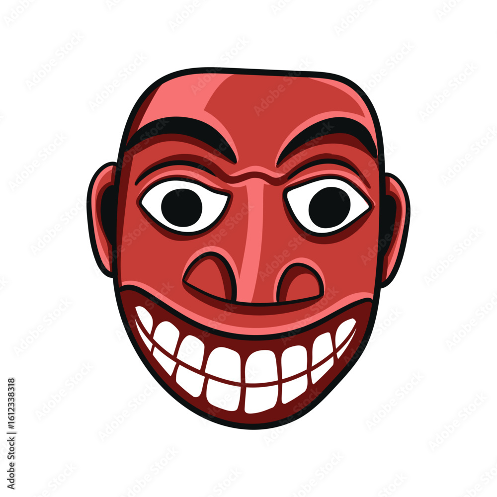 Fototapeta premium Sri Lanka Traditional Cultural Face Mask Vector Illustration – on White Background