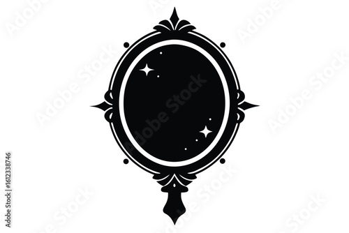 enchanted mirror vector icon illustration