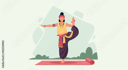 Person practicing yoga outdoors, perfect for wellness websites or brochures.