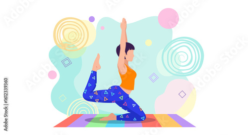 Woman practicing yoga, perfect for wellness websites, fitness blogs, or yoga studio brochures.