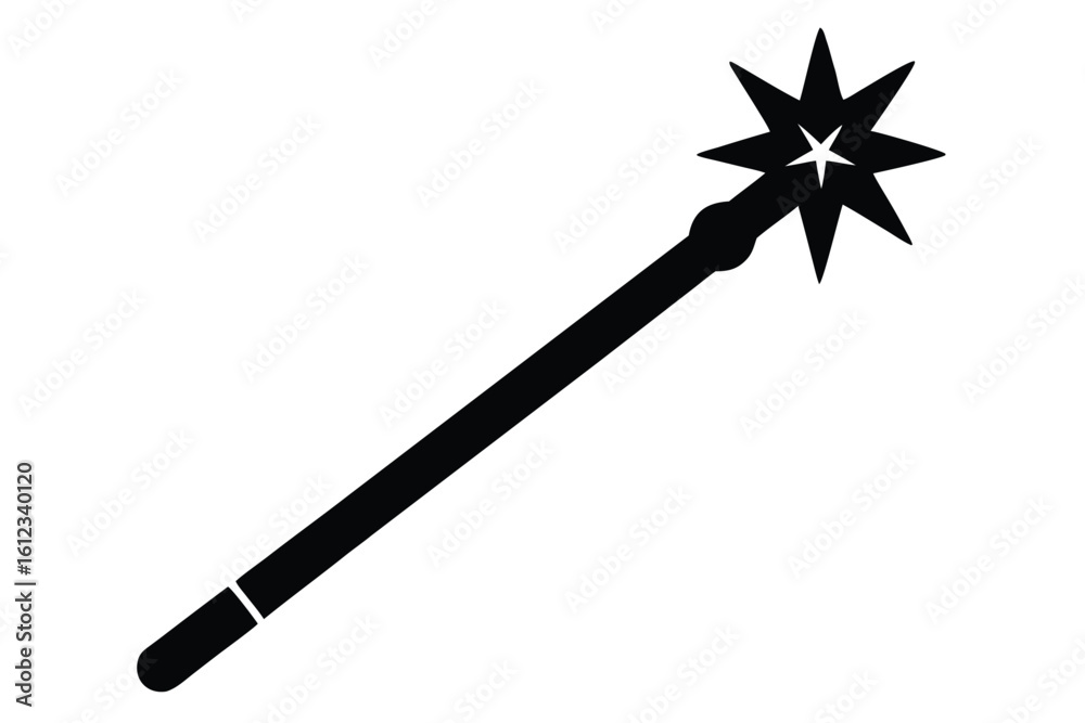 Naklejka premium magic wand vector icon illustration