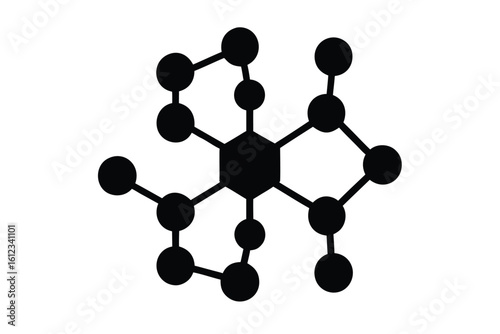 science molecule vector icon silhouette illustrati