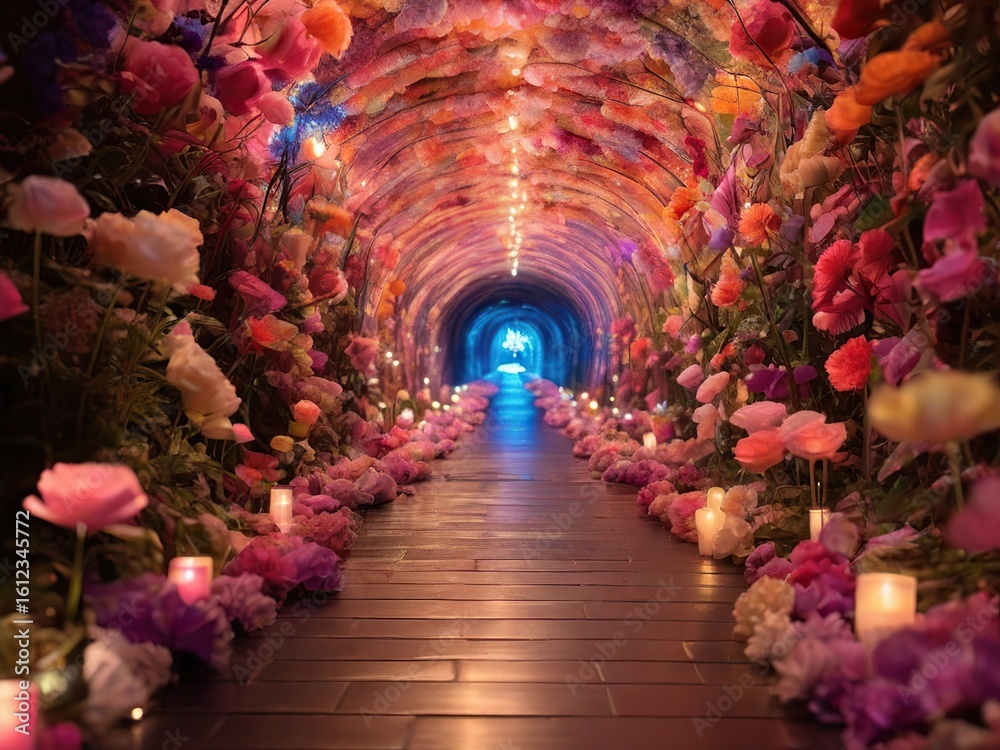 Fototapeta premium Tunnel with flower 