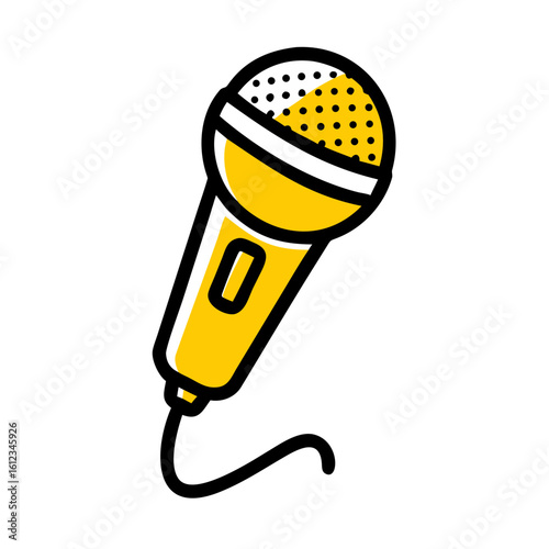 Microphone Doodle Icon for Music, Audio Recording, and Podcast Concepts

