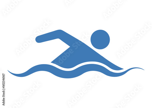 Swimmer Symbol – Vector Icon for Sport or Fitness Concept