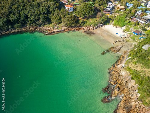 Aerial View of Prainha Beach at Barra da Lagoa in Florianópolis, Santa Catarina Brazil