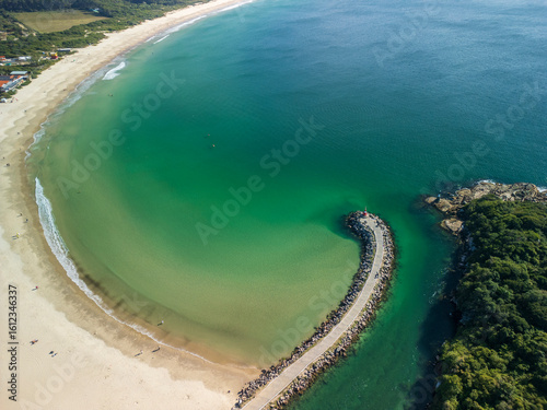 Aerial View of Barra da Lagoa Beach in Florianópolis, Santa Catarina Brazil