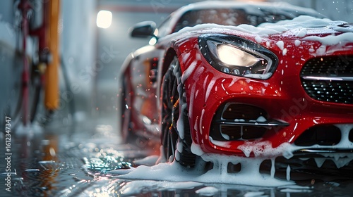 Dynamic Red Car Wash Soap Detail