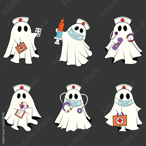 Cute spooky design elements