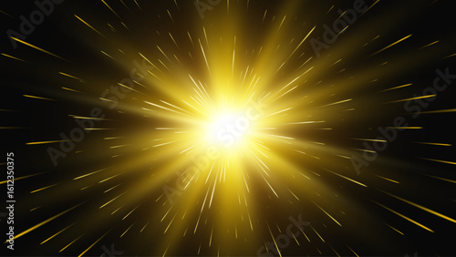 Abstract star or sun. Explosion effect. Fast motion effect. Vector background