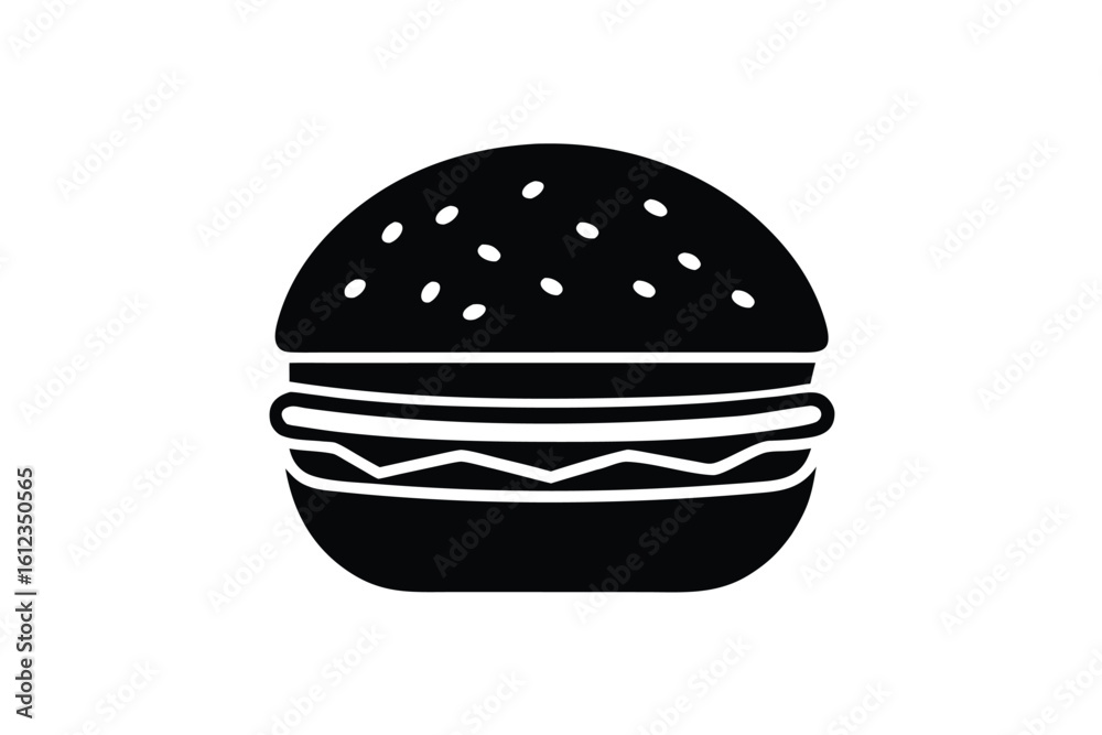 Fototapeta premium burger vector icon silhouette illustrations