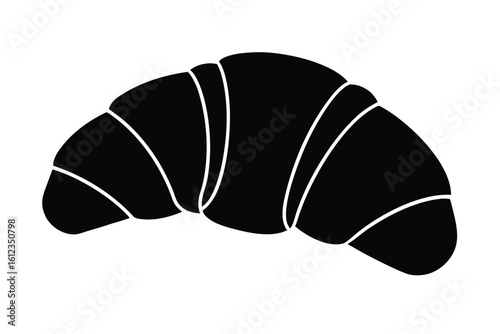 croissant vector icon silhouette illustrations