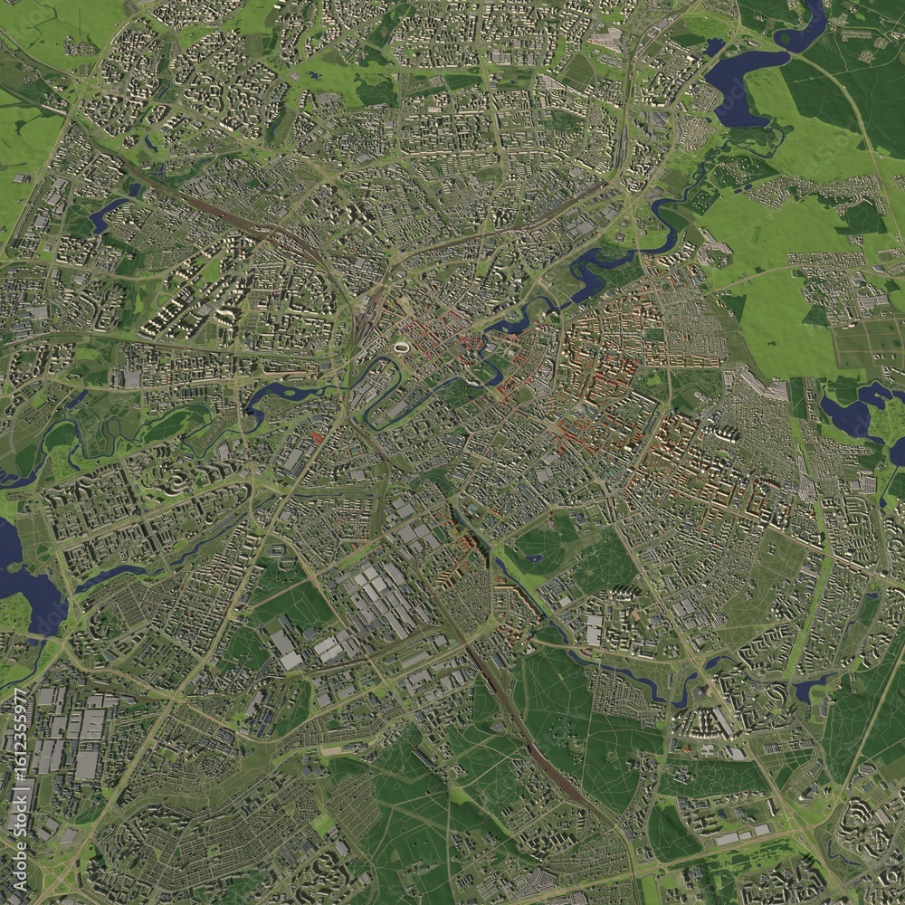 Fototapeta premium 3D illustration of city and urban in Minsk Belarus