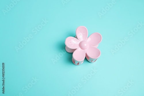 Pink flower comb, hair accessory, plastic claw