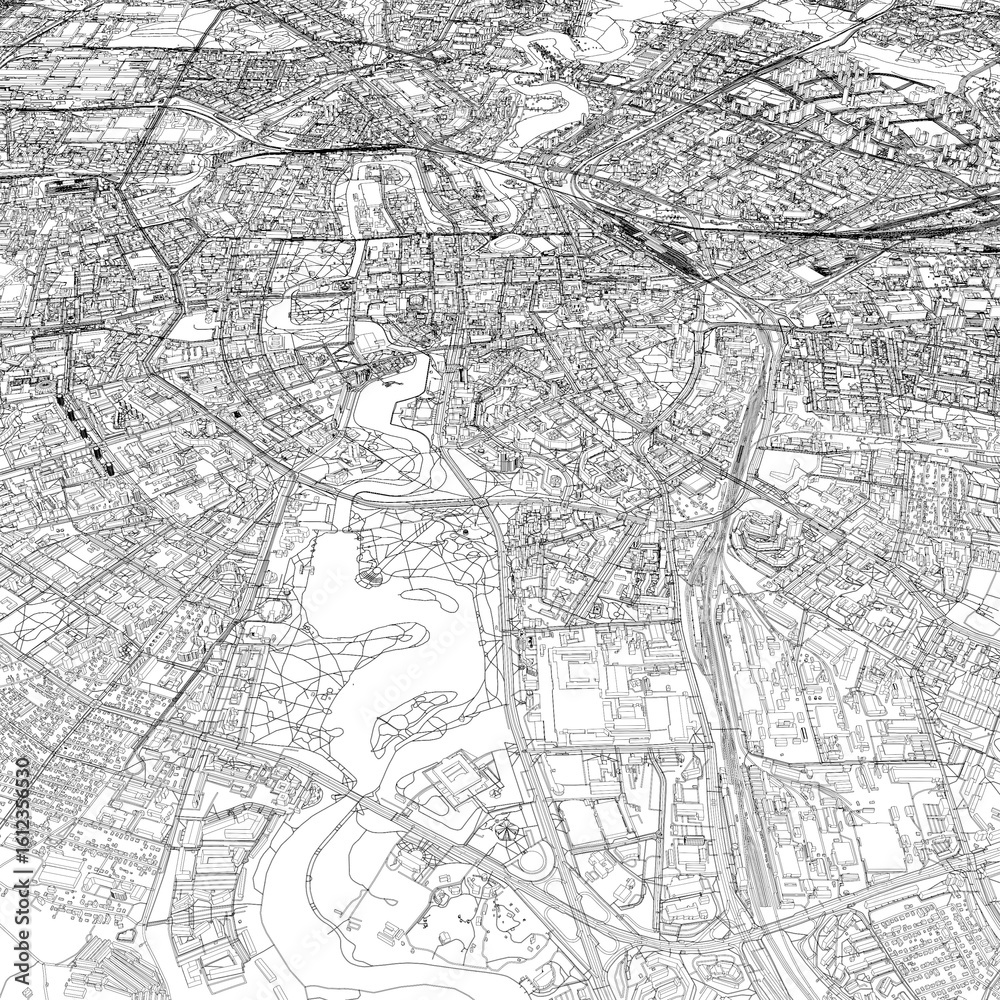 Naklejka premium 3D illustration of city and urban in Minsk Belarus