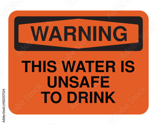 Non-Potable Water Warning Sign – Orange Safety Label for Industrial and Public Utility Zones