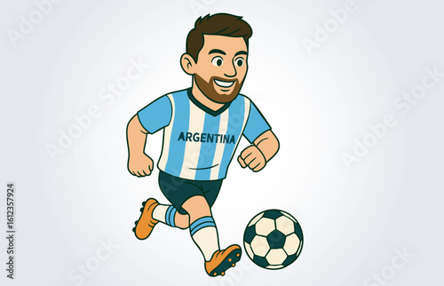Argentina Soccer or Footbll Player Mascot Cartoon Character Template