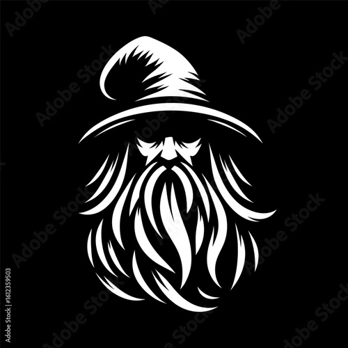 Wizard Holding Wand Logo Design