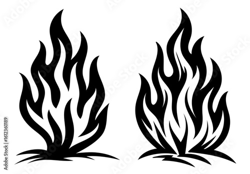 Abstract vector graphic of stylized flames design Generative AI