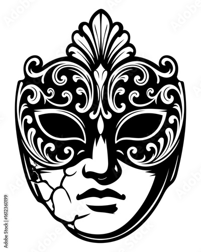 Elegant masquerade mask with intricate details Generative AI