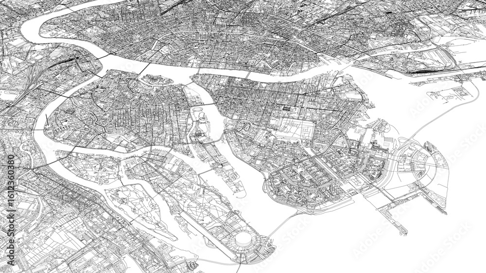 Fototapeta premium 3D illustration of city and urban in Saint Petersburg Russia