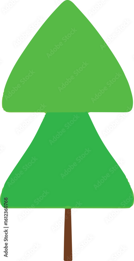 Obraz premium Simplified Evergreen Tree Illustration