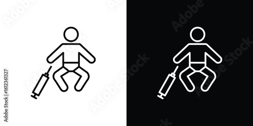 Baby Vaccination icon. linear style sign for mobile concept and web design.