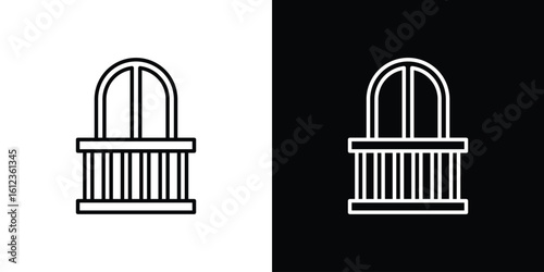 Balcony icon. linear style sign for mobile concept and web design.