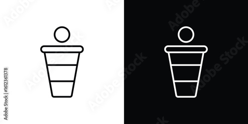 Beer pong icon. linear style sign for mobile concept and web design.