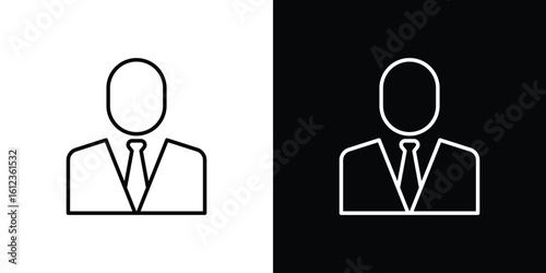 Businessman icon. linear style sign for mobile concept and web design.