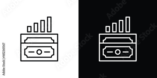 capital gain icon. linear style sign for mobile concept and web design.