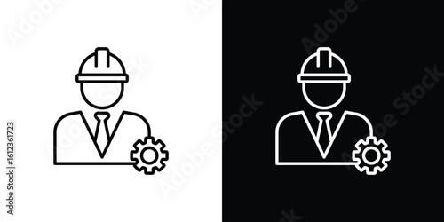 Civil Engineer icon. linear style sign for mobile concept and web design.