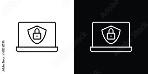 Computer security icon. linear style sign for mobile concept and web design.