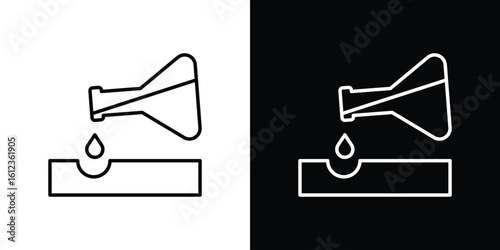 Corrosive substance icon. linear style sign for mobile concept and web design.