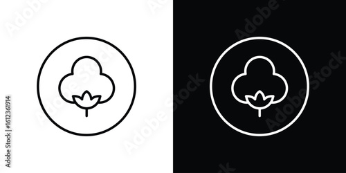 Cotton icon. linear style sign for mobile concept and web design.