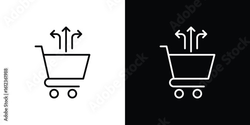 Cross sell icon. linear style sign for mobile concept and web design.