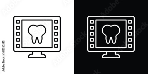 Dental X ray icon. linear style sign for mobile concept and web design.