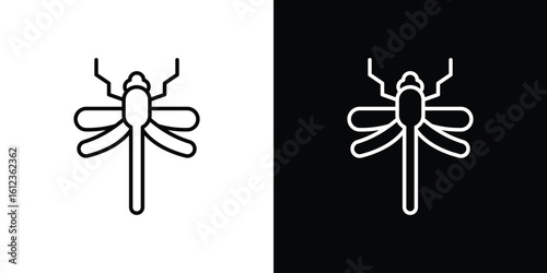 Dragon fly icon. linear style sign for mobile concept and web design.