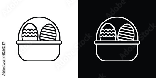 Easter eggs icon. linear style sign for mobile concept and web design.