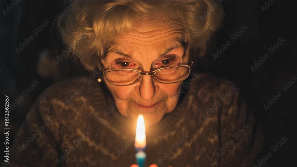 A poignant moment capturing the elegance and peaceful solitude of an elderly woman in her later years.