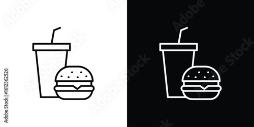 Fast food icon. linear style sign for mobile concept and web design.