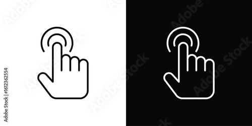 Finger control icon. linear style sign for mobile concept and web design.